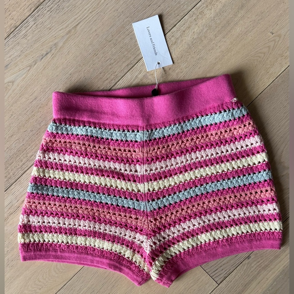 Lovers + Friends‎ Multicolor Striped High Waist Shorts
